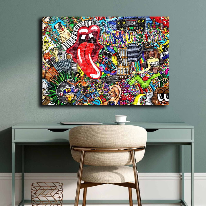 Wallity Cuadro sobre Lienzo Decorativo Multicolor 70 x 100 cm